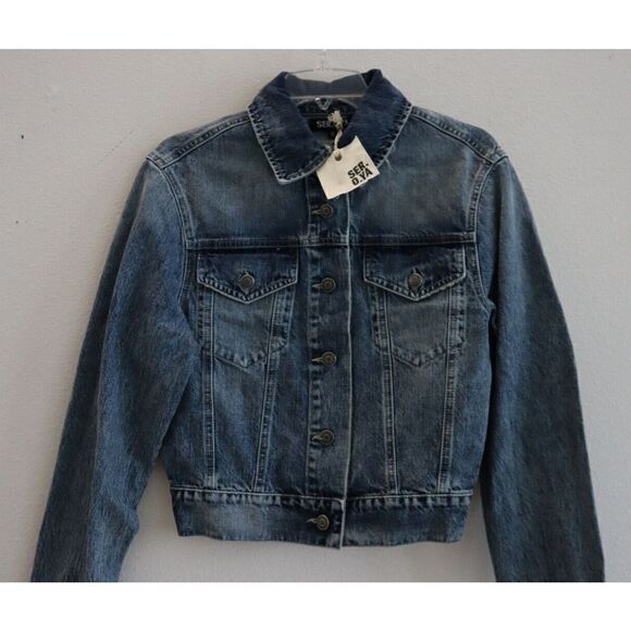 SER.O.YA SR02-3786 Women's Sz XS Sharon Blue Cleo Denim Jacket - Picture 9 of 9